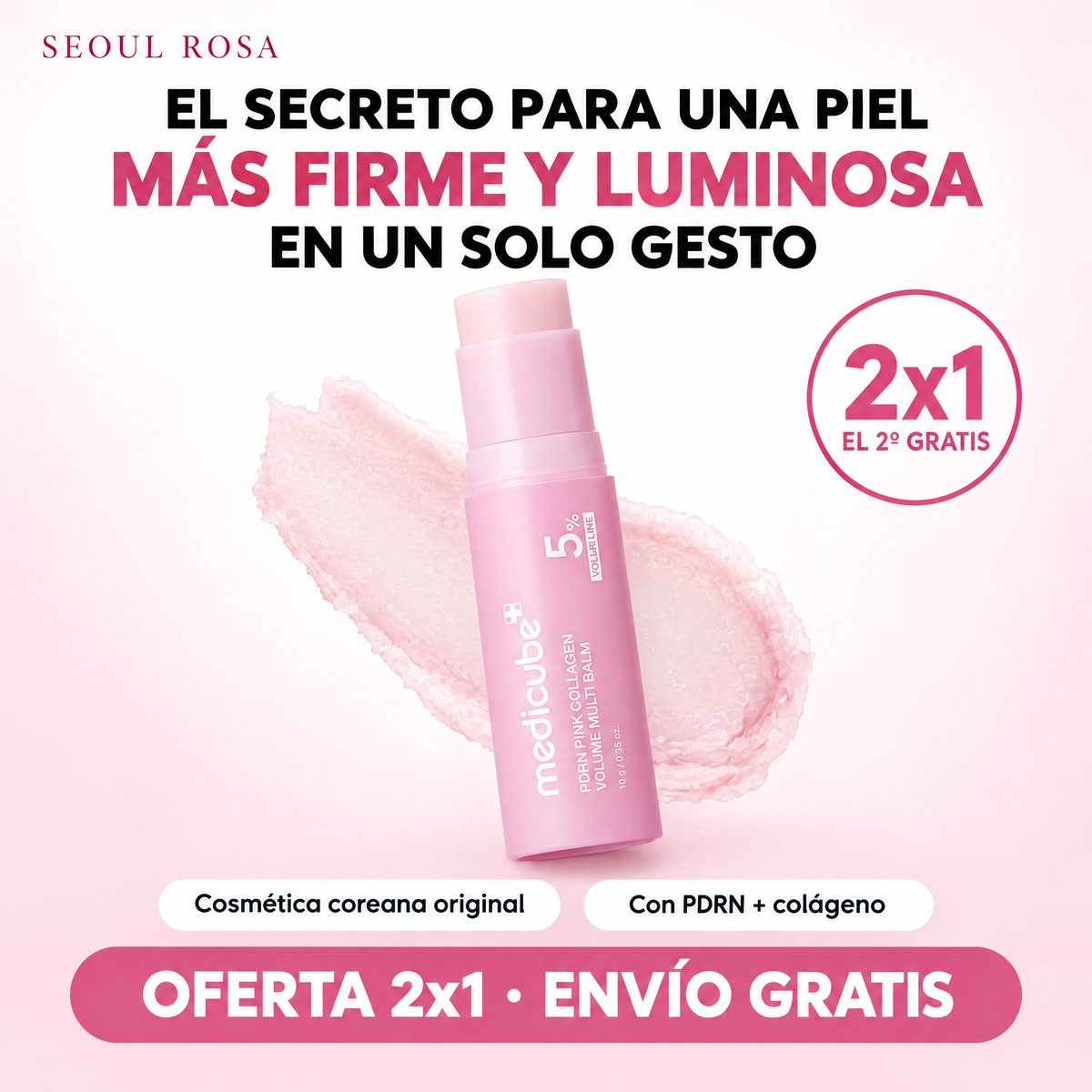 Seoul Rosa · Medicube PDRN Pink Collagen stick · Oferta 2x1