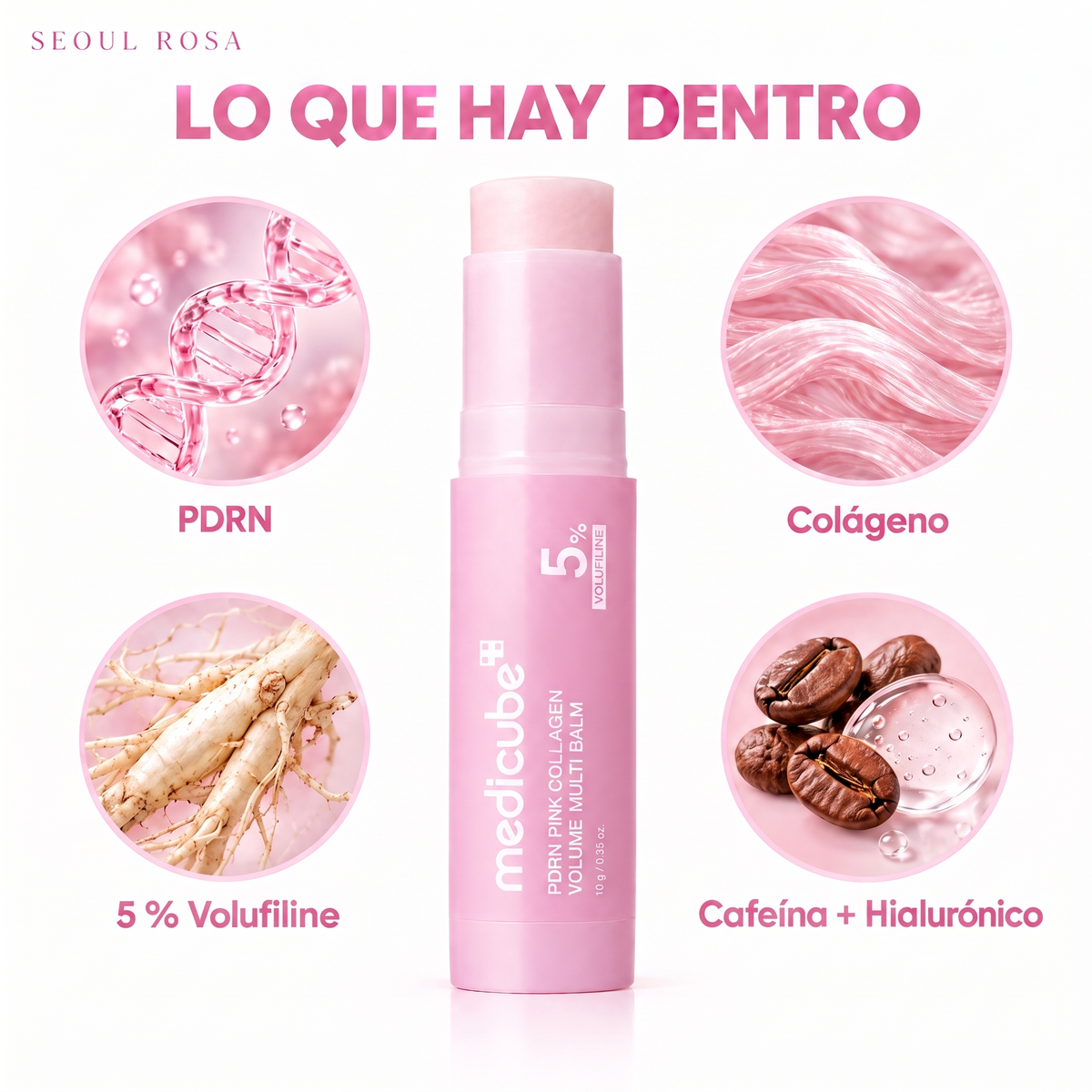 Ingredientes: PDRN, colágeno, 5 % Volufiline, cafeína y hialurónico
